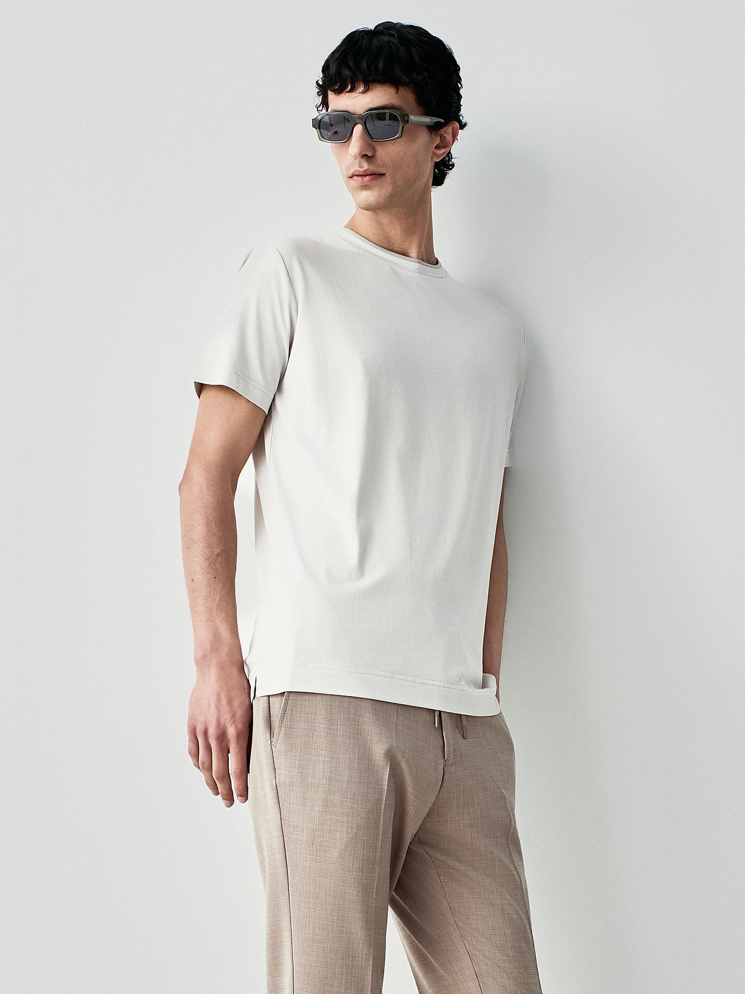 Double collar bicolor T-shirt