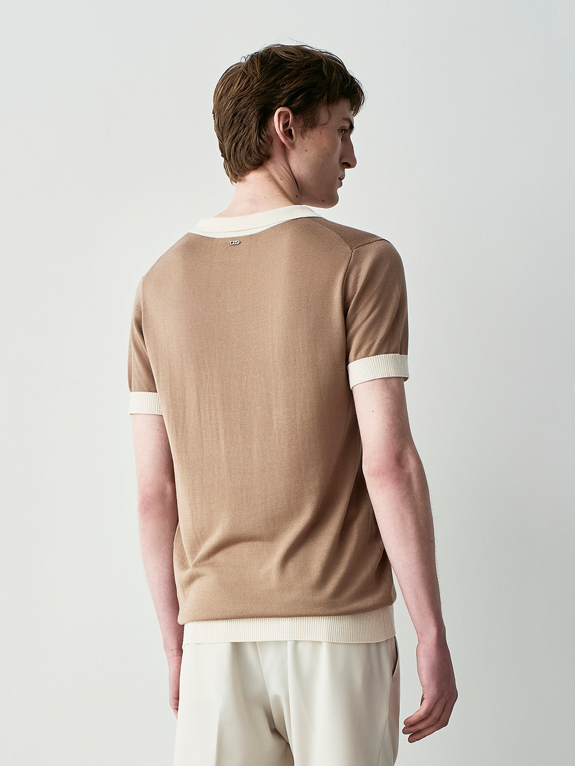 Knit polo with contrasts