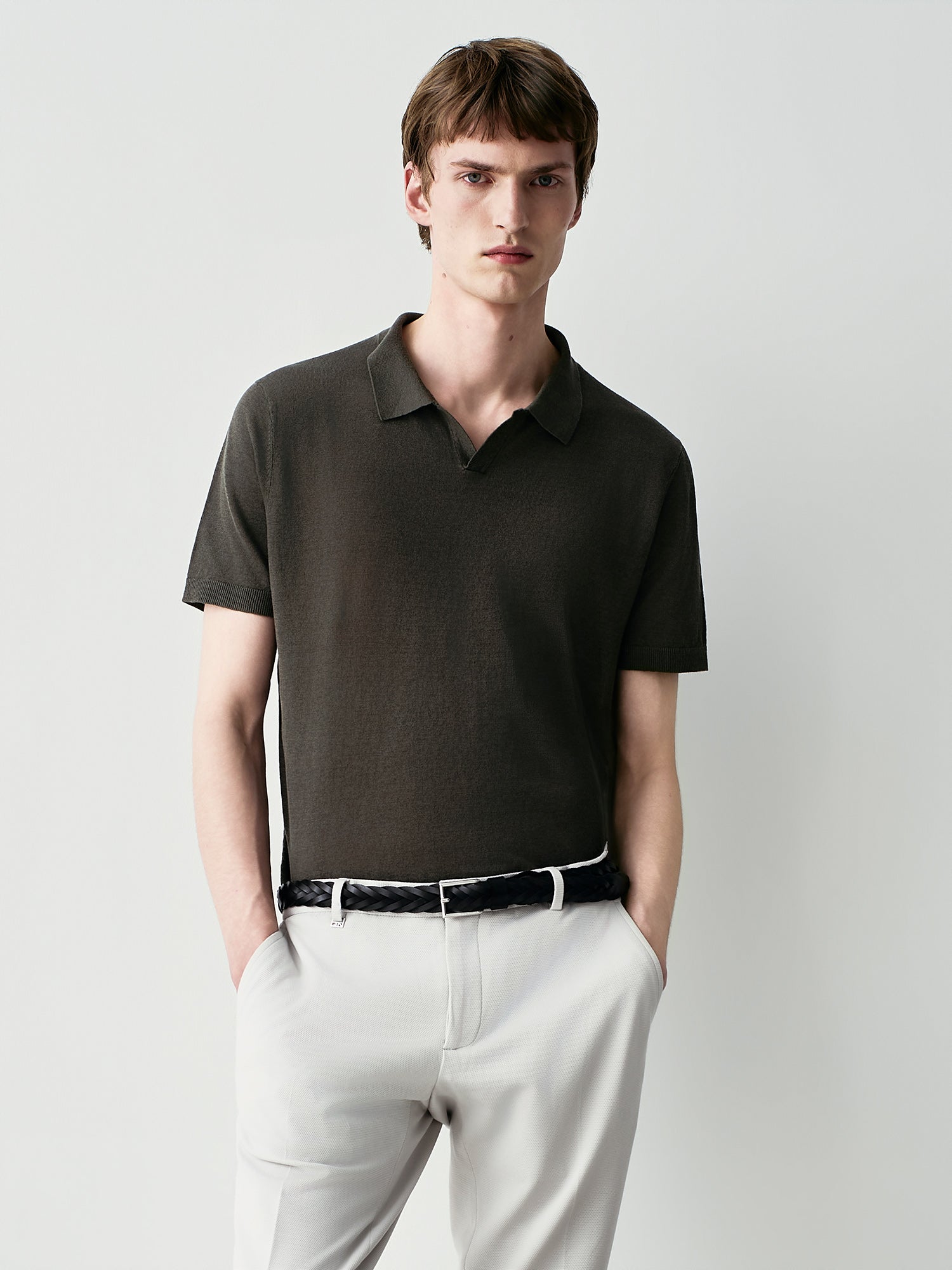 Pure linen polo