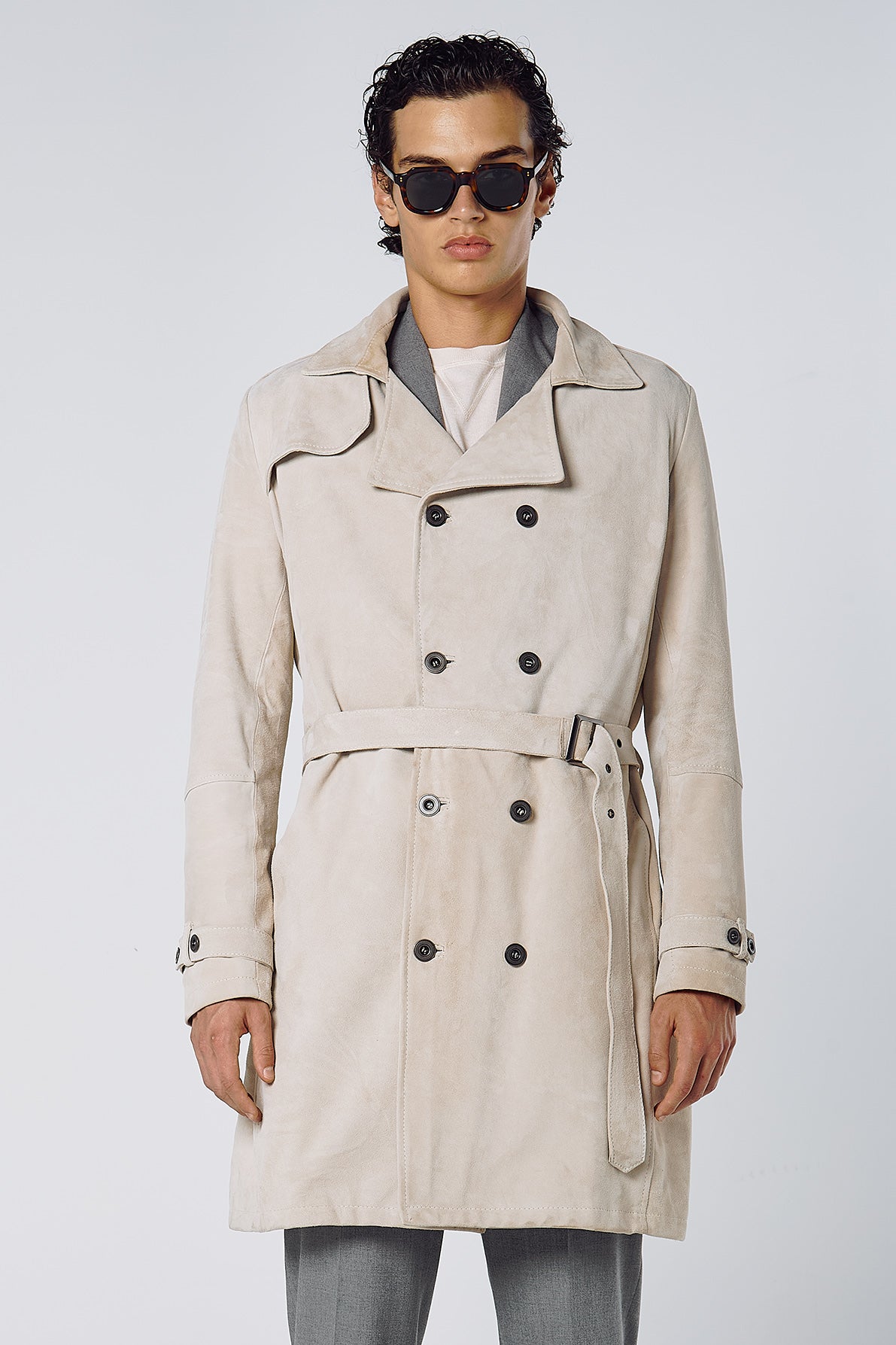 SUEDE TRENCH COAT