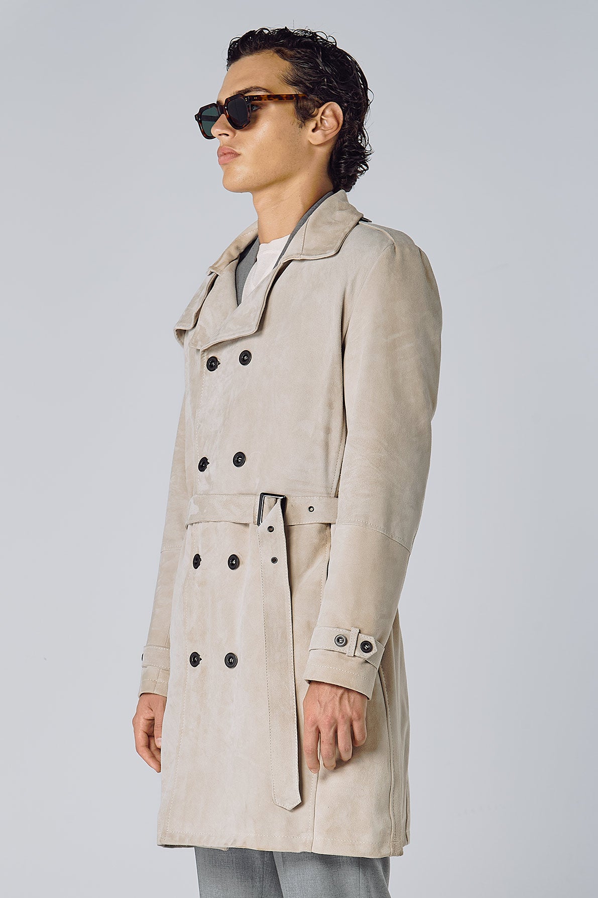 SUEDE TRENCH COAT