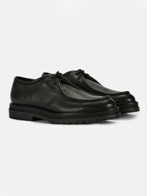 PEBBLED LEATHER LACE-UP LOAFER