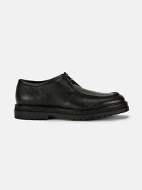 PEBBLED LEATHER LACE-UP LOAFER
