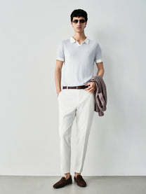 Knit polo with contrasts