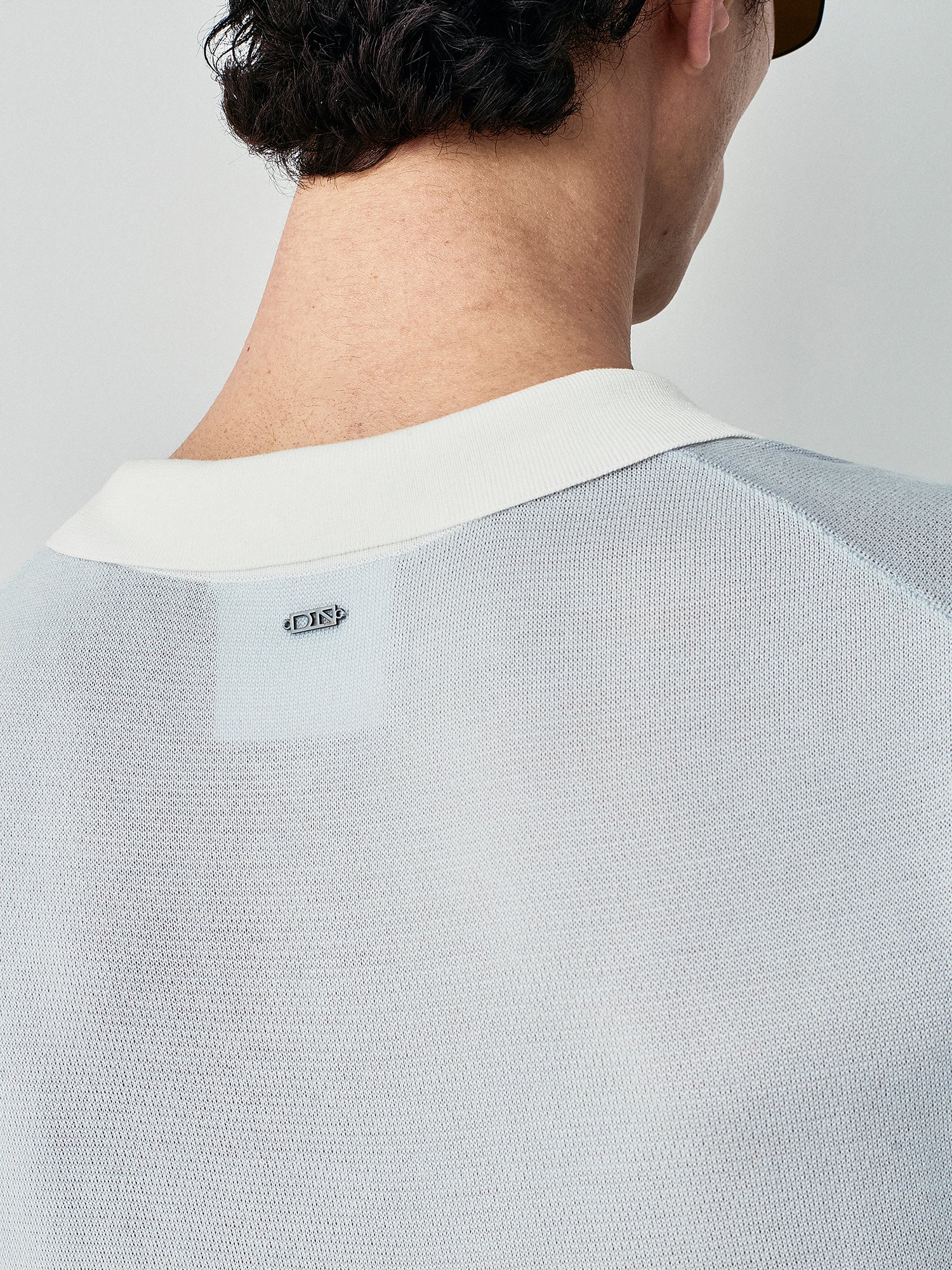 Knit polo with contrasts
