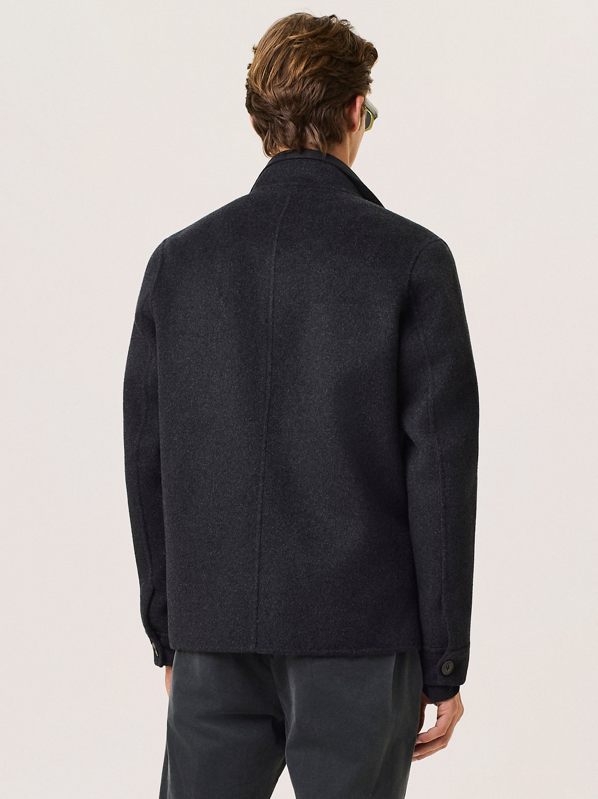 Wool blend utility jacket