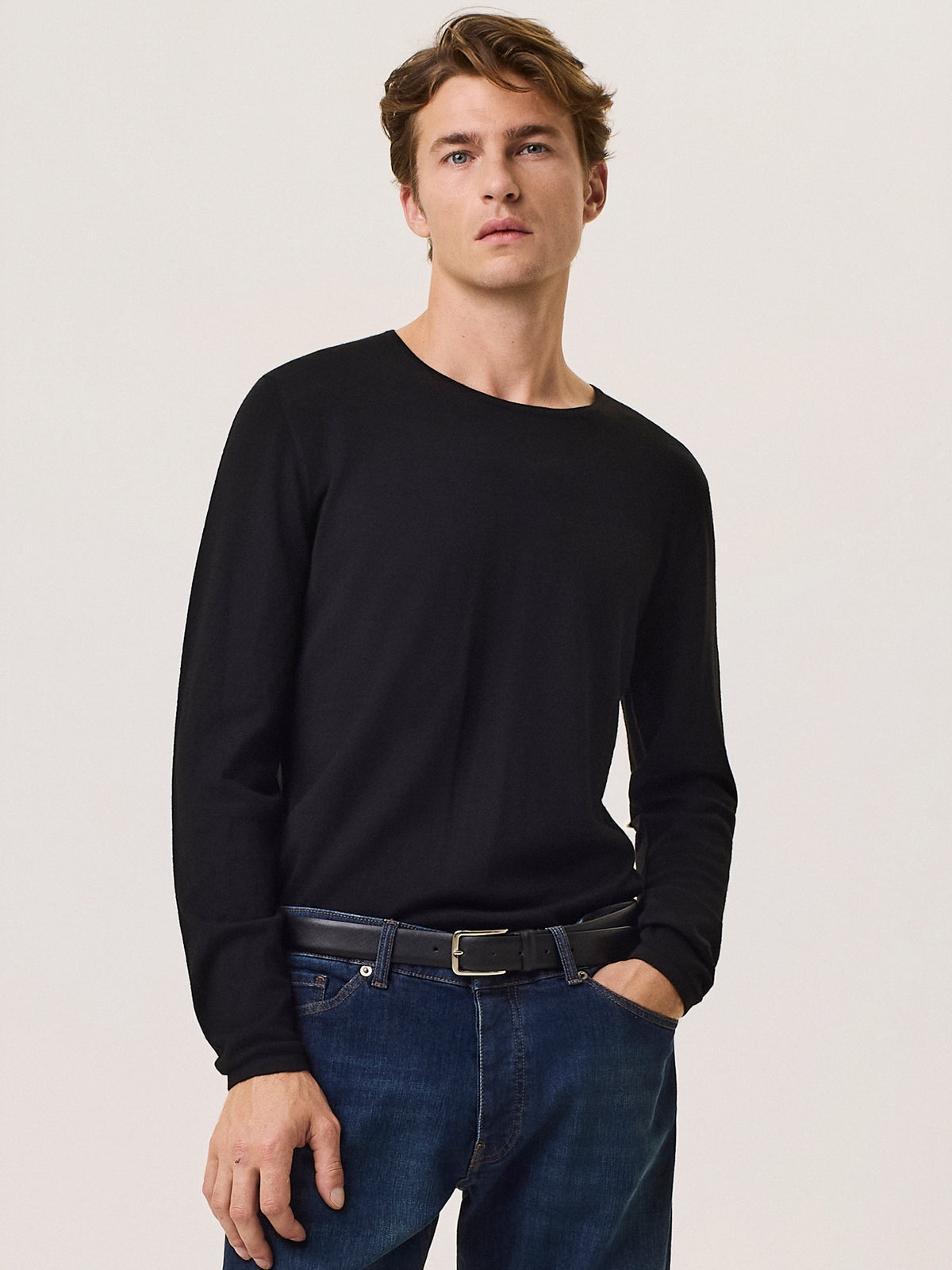 wool and silk crewneck sweater