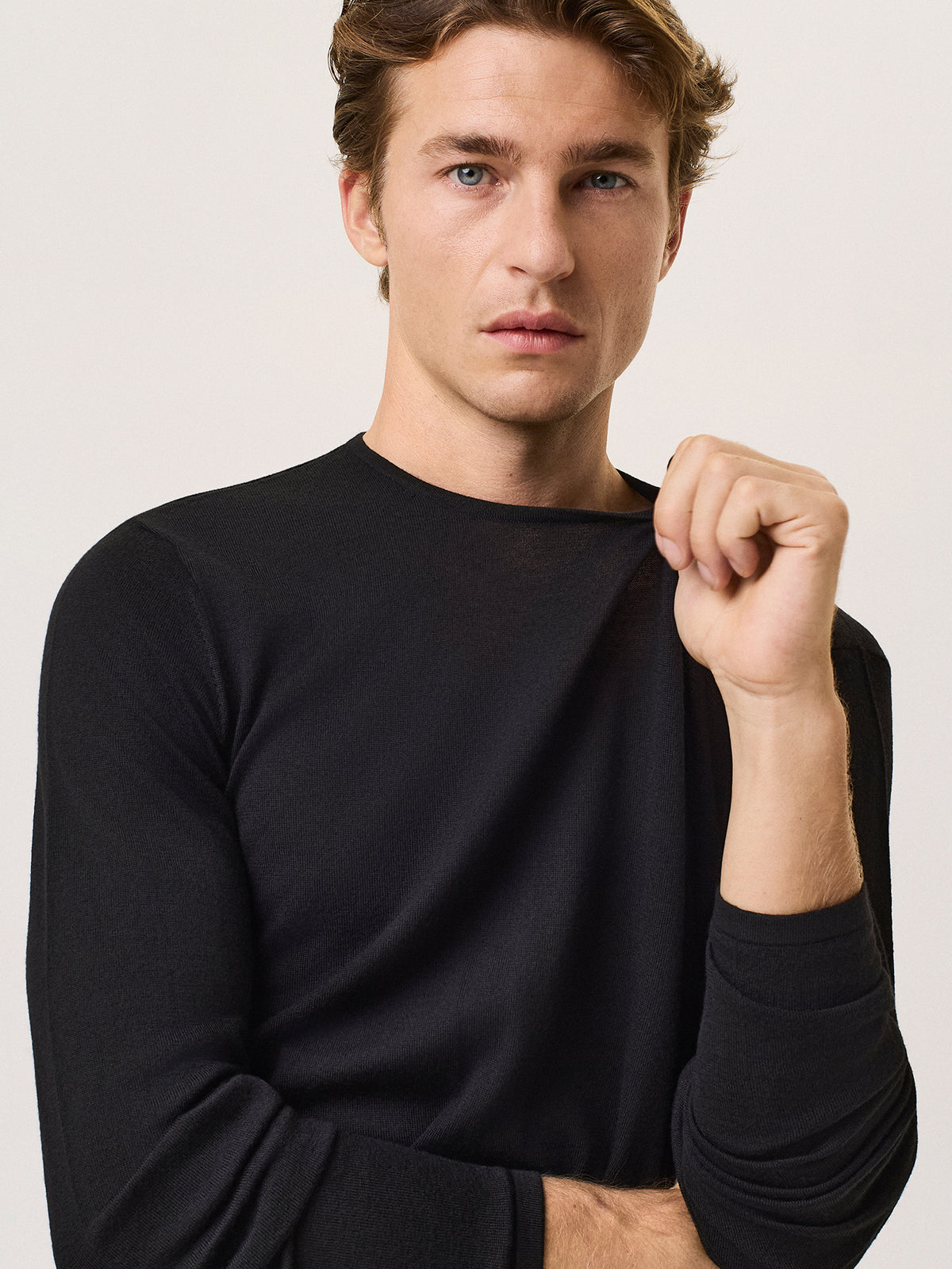 wool and silk crewneck sweater