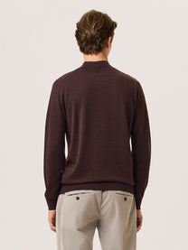Merino wool and silk mock neck sweater