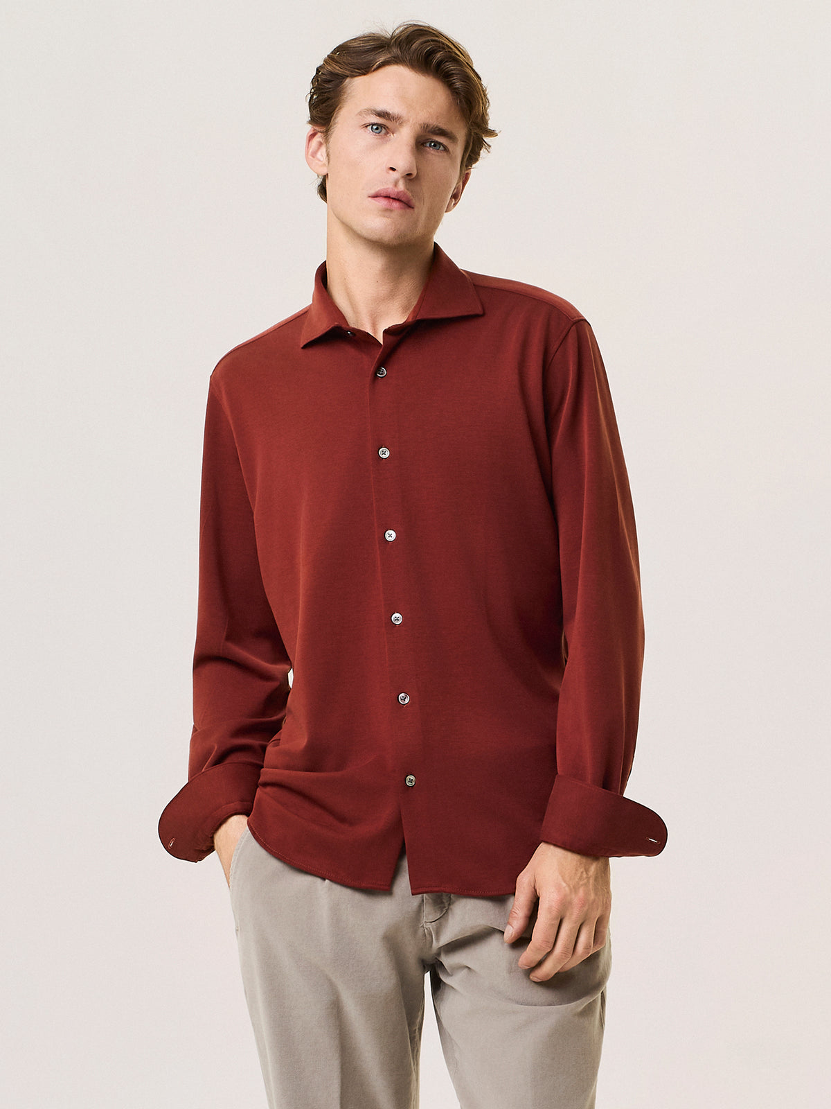 fluid viscose blend shirt