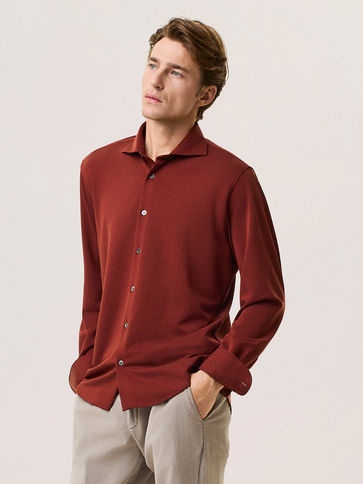 fluid viscose blend shirt