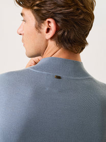 Merino wool and silk mock neck sweater