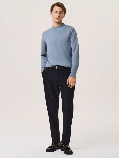 Merino wool and silk mock neck sweater - S