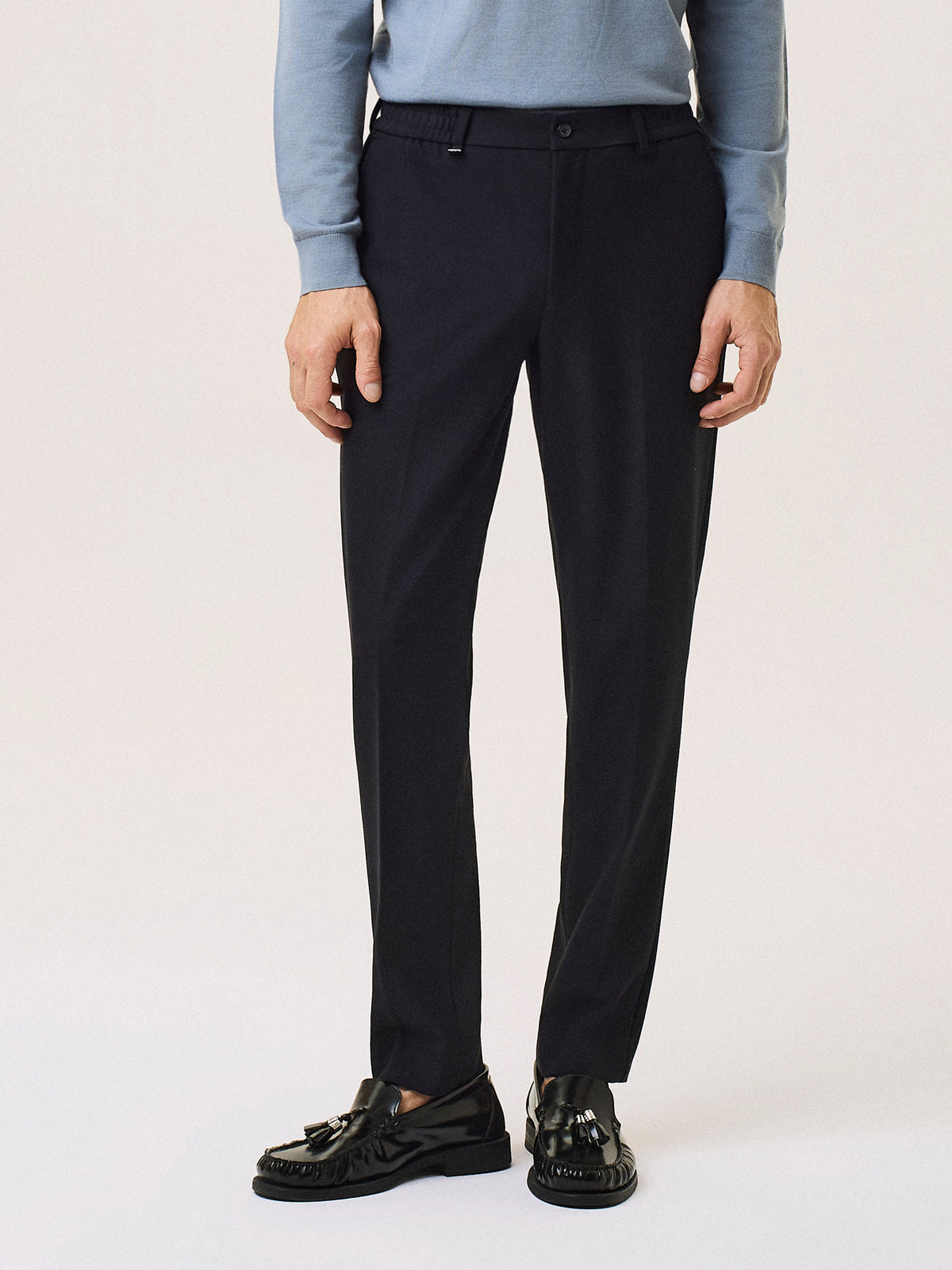 stretch viscose blend jogger trousers