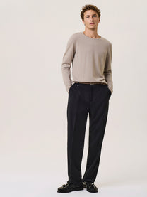 wool and silk crewneck sweater