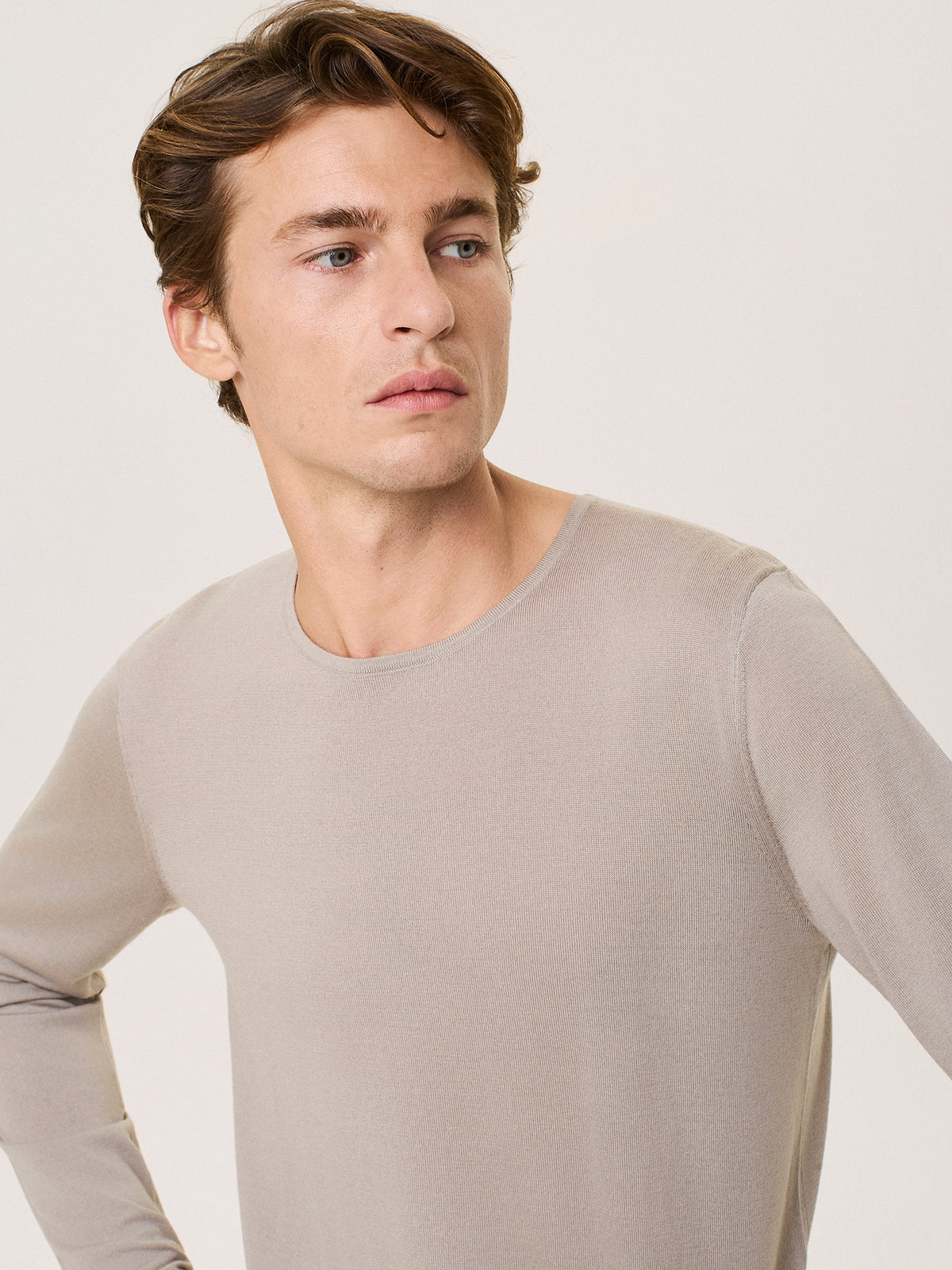 wool and silk crewneck sweater