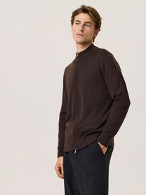 Cardigan full zip in lana e seta