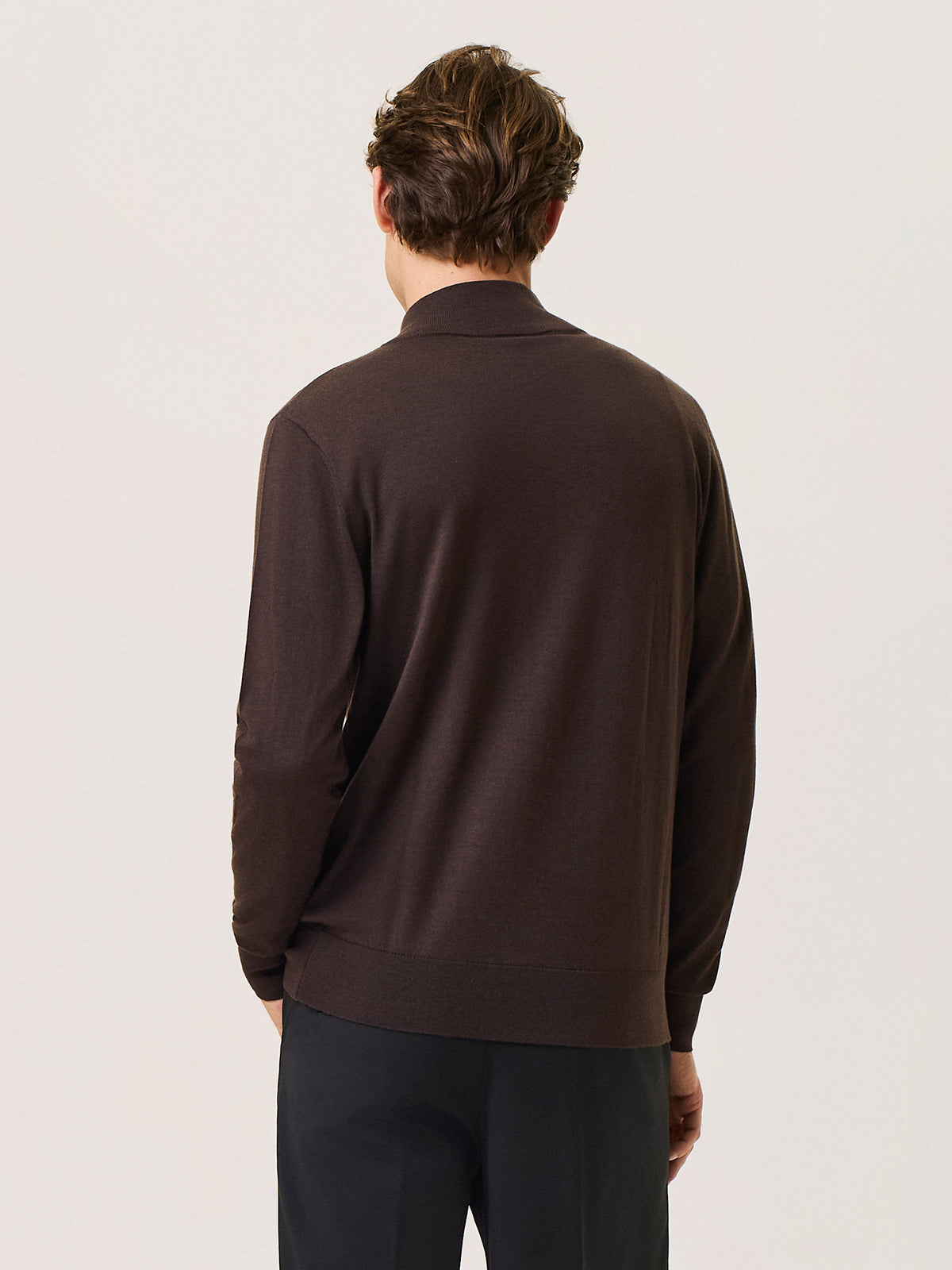 Cardigan full zip in lana e seta