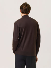 Cardigan full zip in lana e seta