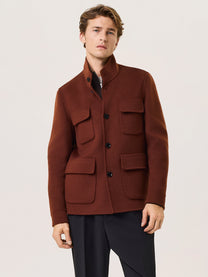 Wool blend utility jacket