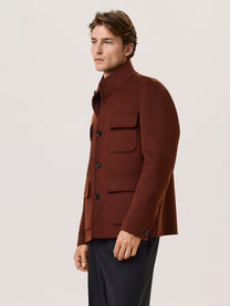 Wool blend utility jacket