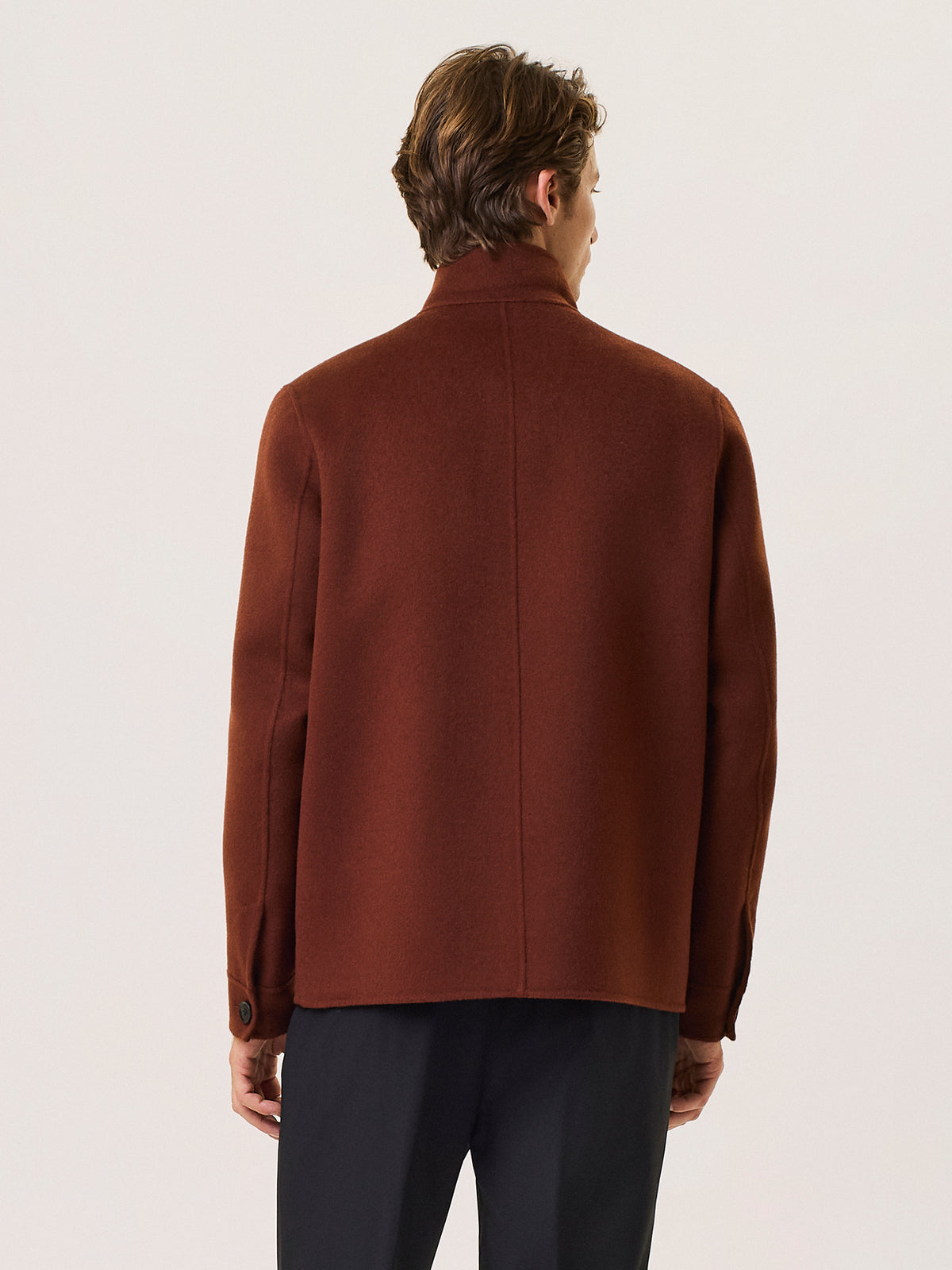 Wool blend utility jacket