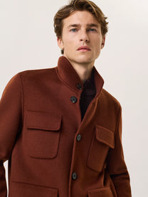 Wool blend utility jacket