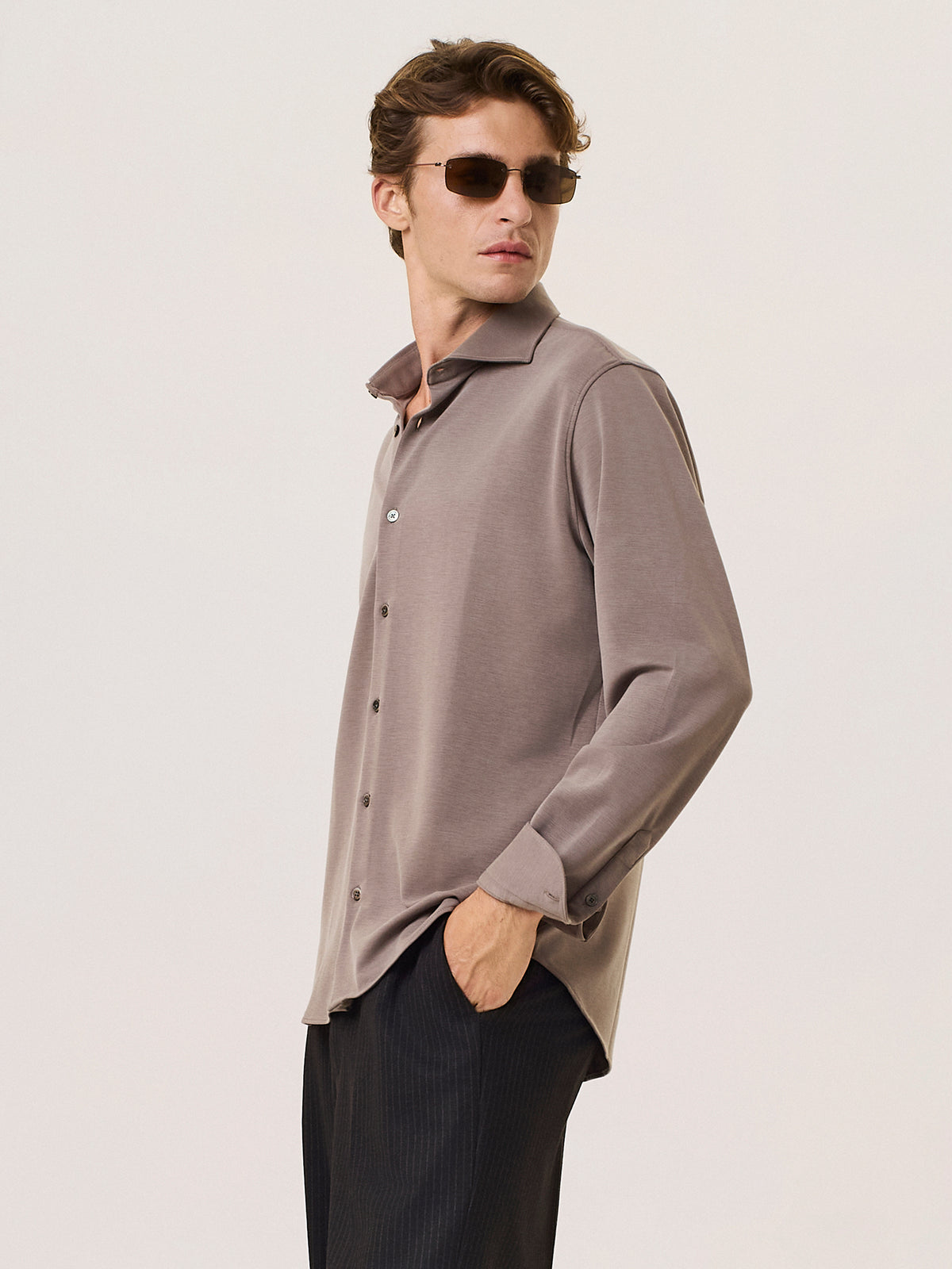 fluid viscose blend shirt