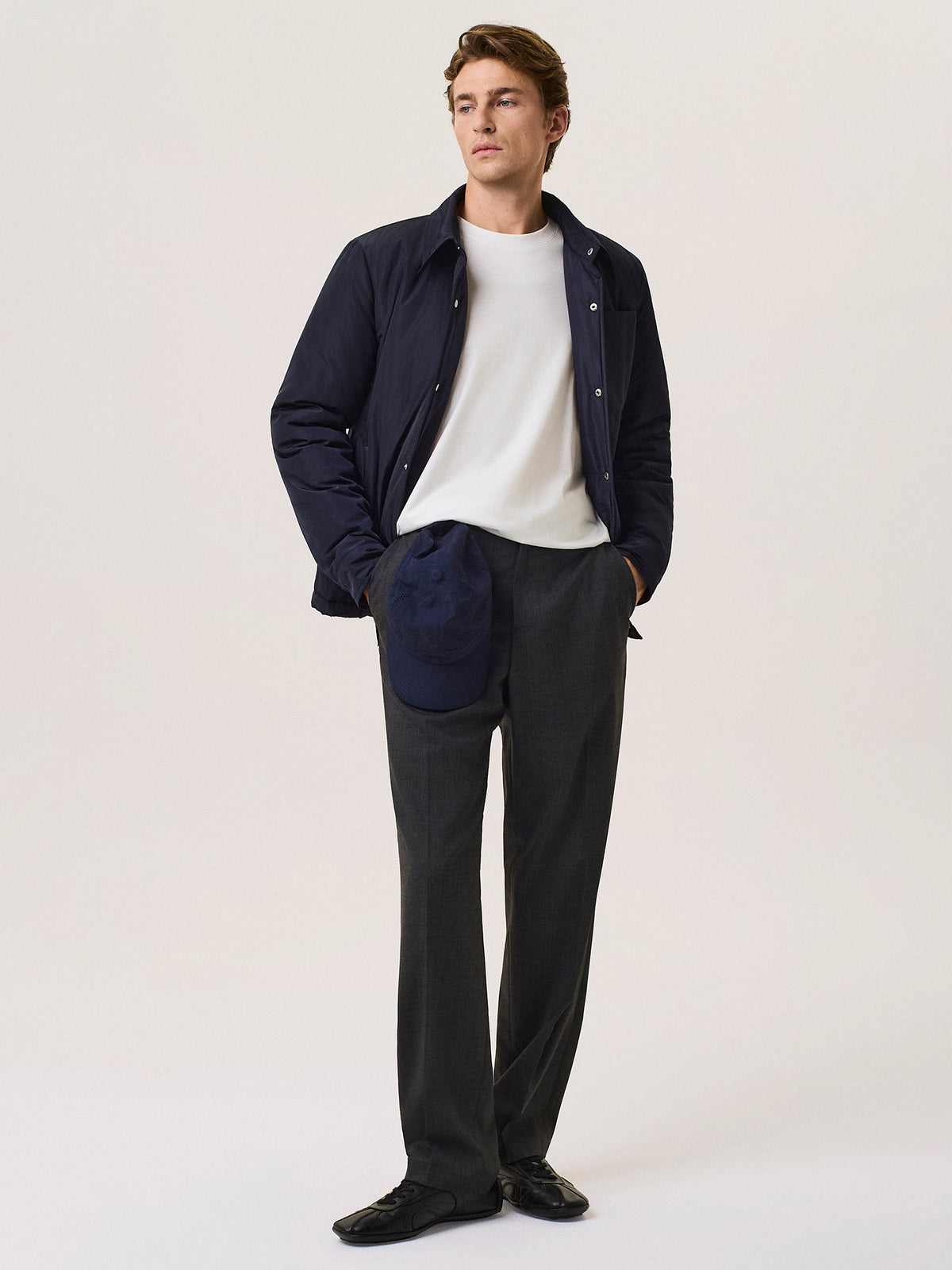 Padded nylon overshirt