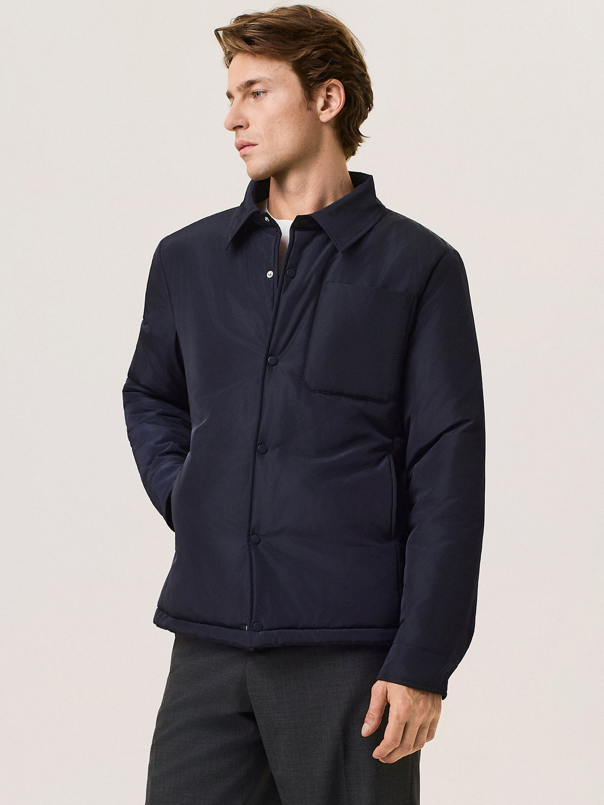 Padded nylon overshirt
