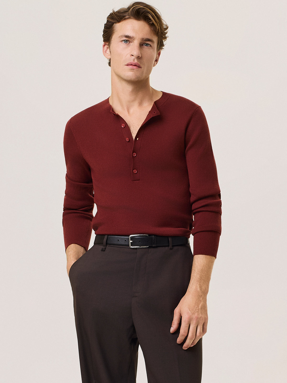 merino wool henley sweater