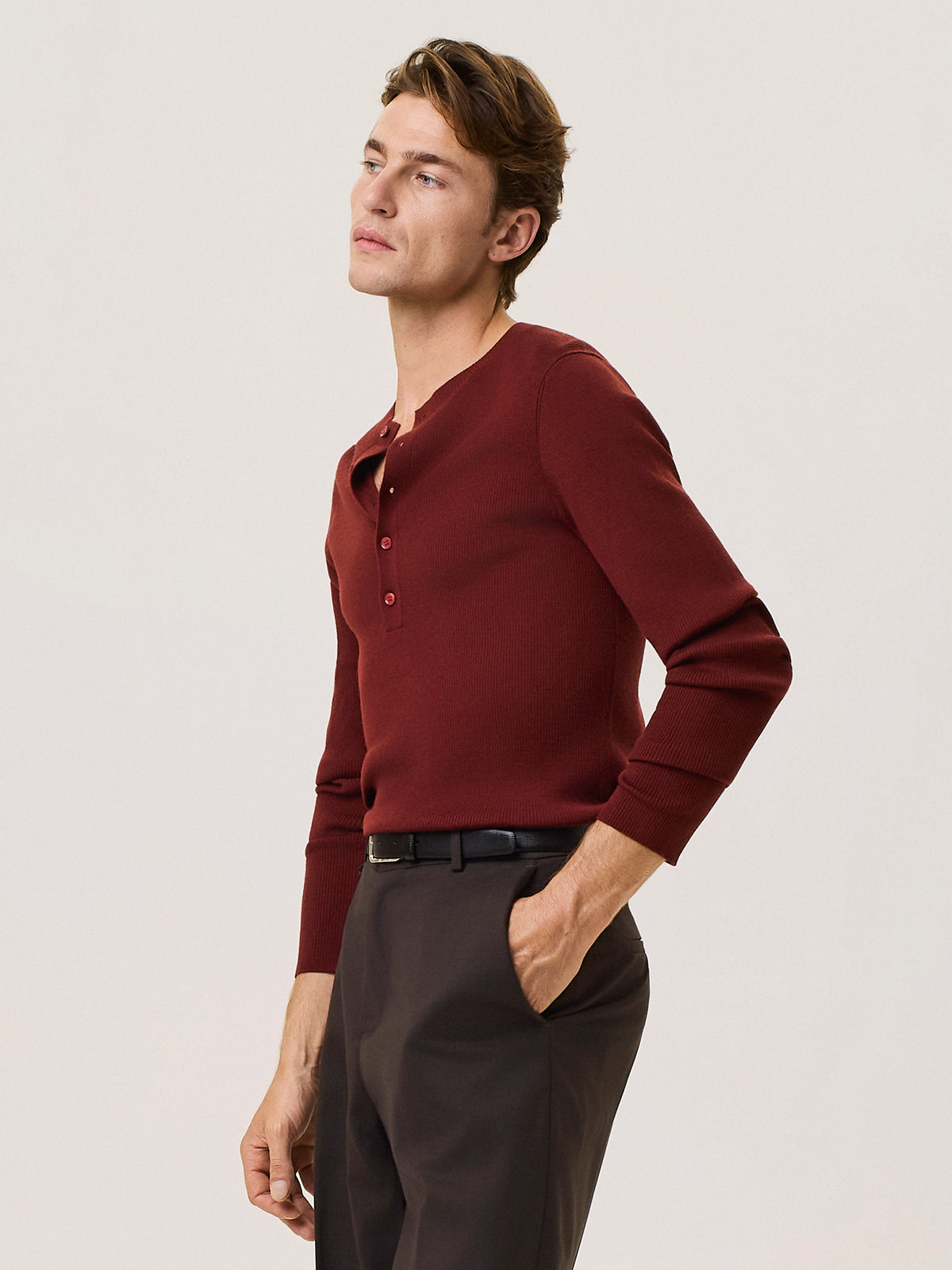 merino wool henley sweater