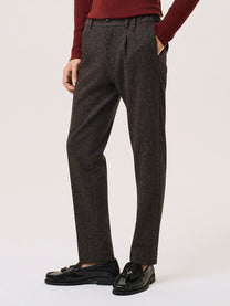 chevron wool blend jersey trousers