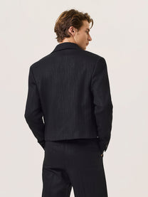 Giacca crop in misto lana vergine con filo lurex