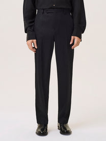 Pantalone sartoriale in misto lana vergine con filo lurex