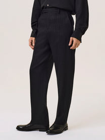 Pantalone sartoriale in misto lana vergine con filo lurex