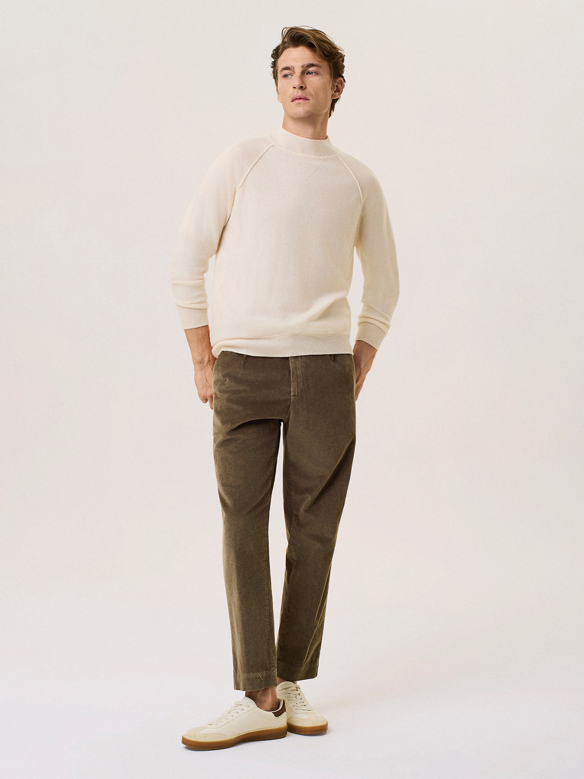 Cashmere blend mock neck sweater