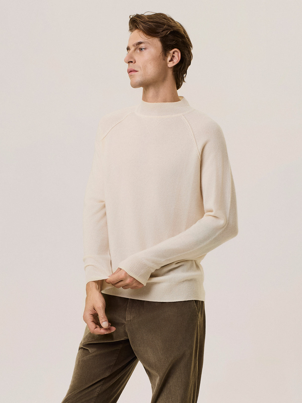 Cashmere blend mock neck sweater
