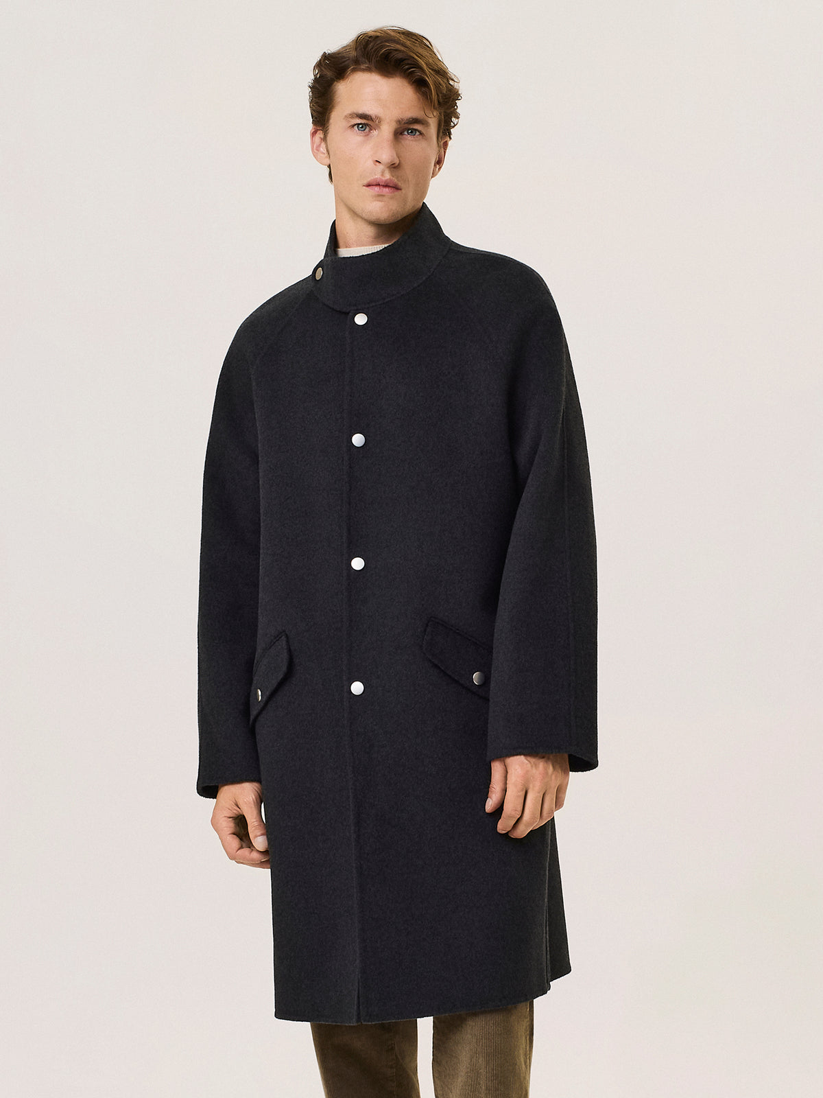 Cappotto raglan in misto lana