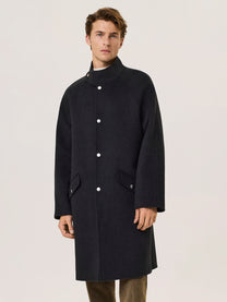 wool-blend raglan coat