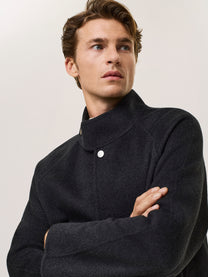 wool-blend raglan coat