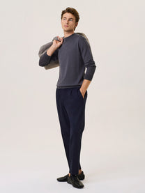 Merino wool and silk mock neck sweater