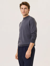 Merino wool and silk mock neck sweater