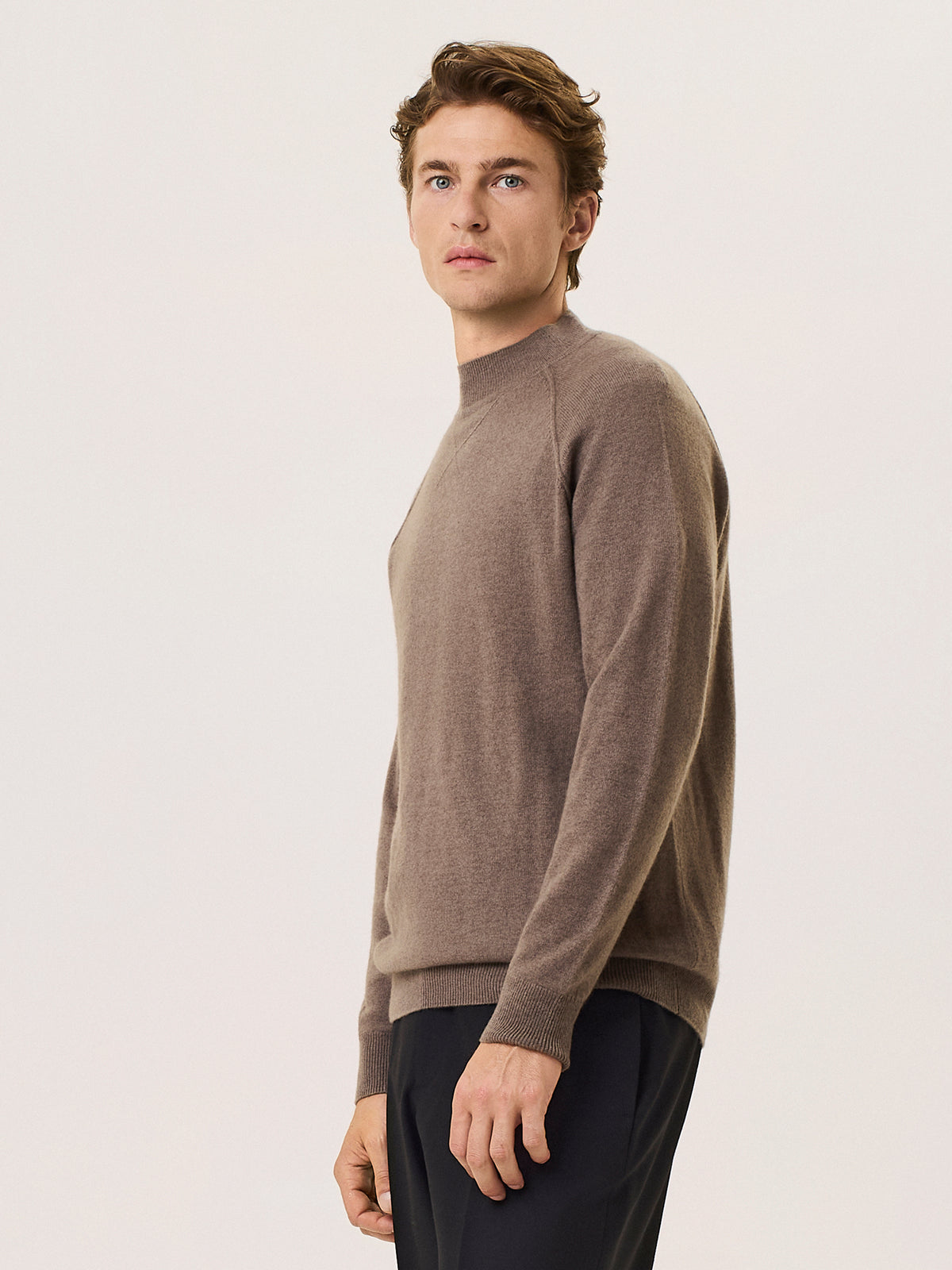 Cashmere blend mock neck sweater