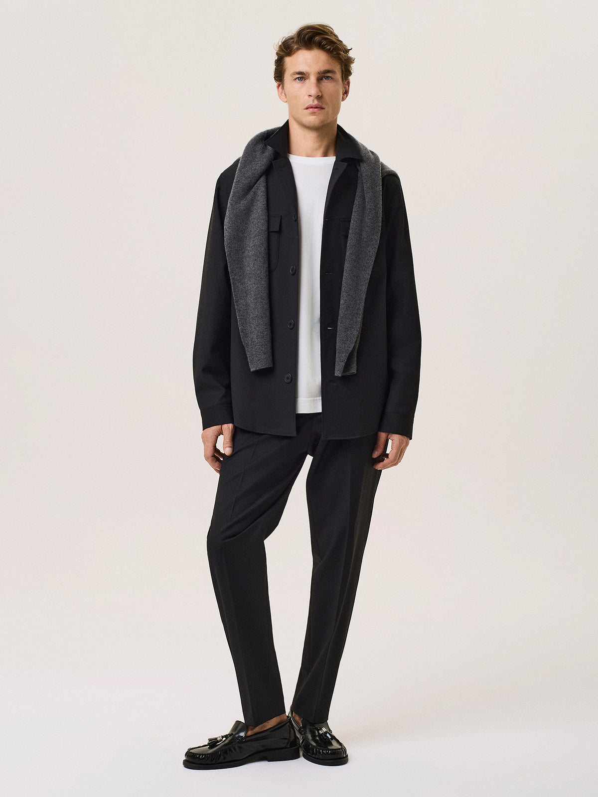 uniform wool blend shacket