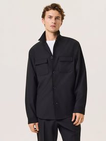 uniform wool blend shacket