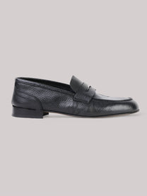 Grained leather penny loafers