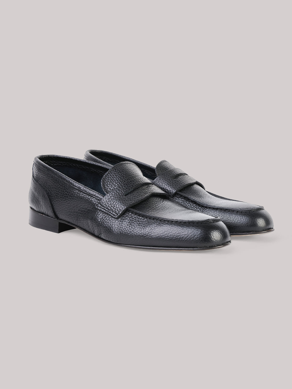 Grained leather penny loafers