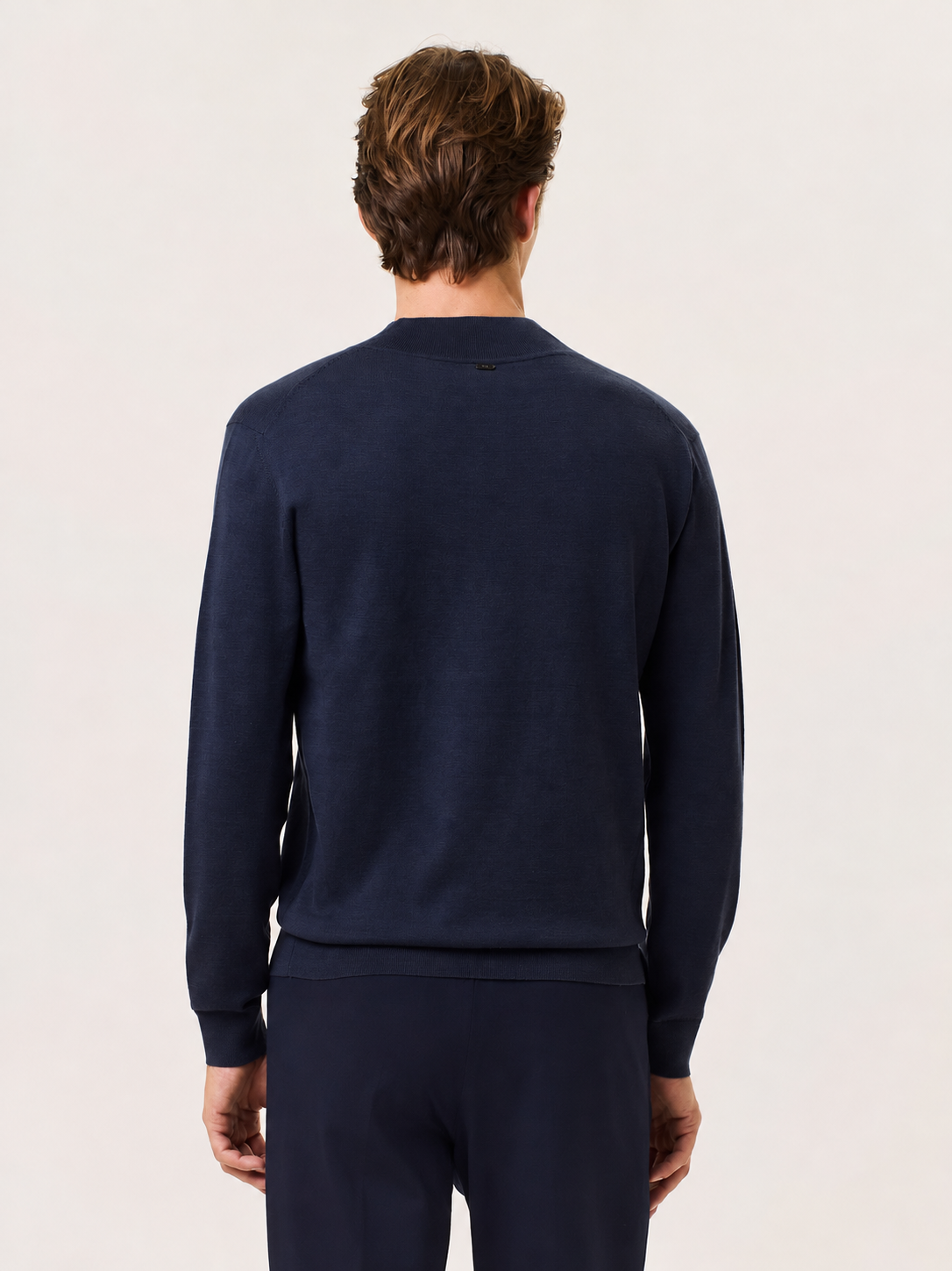 Merino wool and silk mock neck sweater