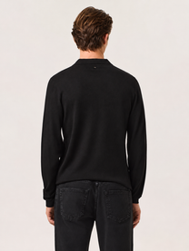 Merino wool and silk mock neck sweater